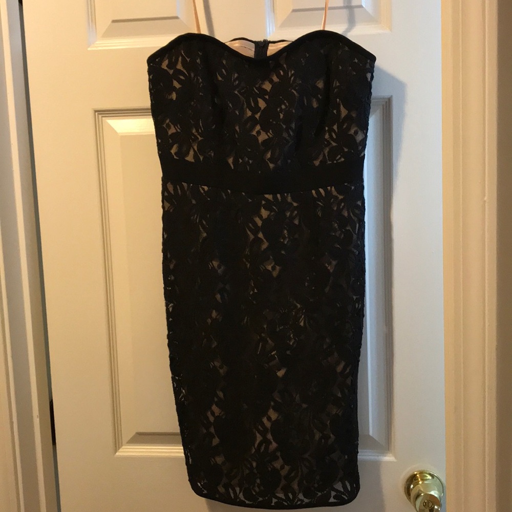 Black strapless dress
